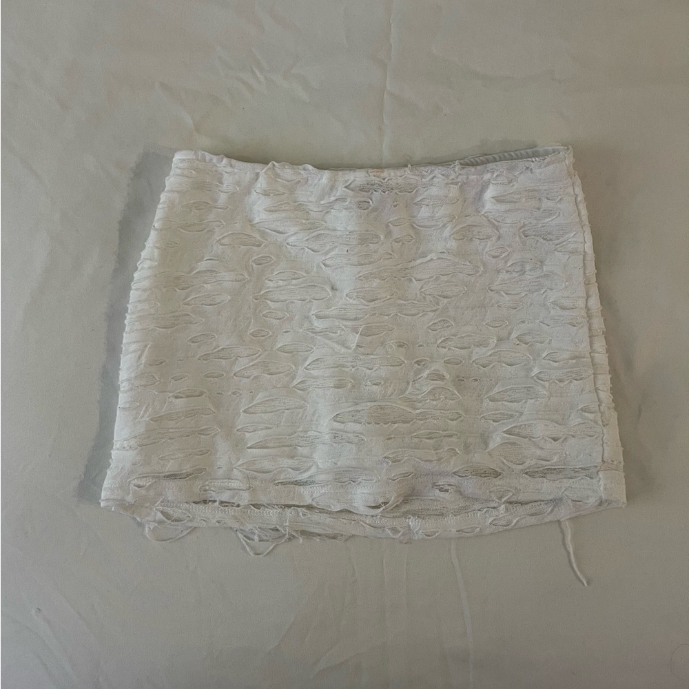 Distressed mini skirt